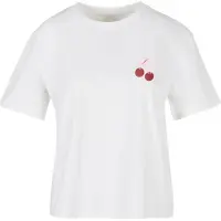 Miss Tee Camisa 'Sweet Cherie Stamp' ameixa / borgonha / branco
