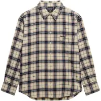 Superdry para mulher. W4010547A Camisa Check Flannel Relaxed bege (M), Casual, Algodão, Manga comprida