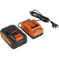 Powerplus Carregador E Bateria 2x20v 5.0/2.5ah