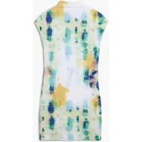 Desigual , Vestido tubinho curto com flores, Poliamida, Verde, M