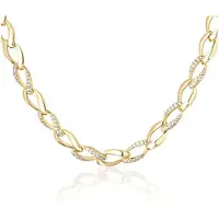 JVD Catena Oro Massiccio Con Zirconi — Catena