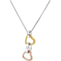 Hot Diamonds Collana Tricolore Innamorata Trio Triple Heart Dp836 — Collana