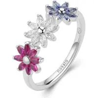 Rosato Silver flower Anello con cubic zirconia Gaia RZGA81 - Circonferenza: 56 mm
