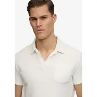 Superdry para homem. M1110462A Polo de moletom Toalha Branco quebrado (XL), Casual, Algodão, Manga curta