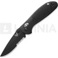 Benchmade Navalha Mini Griptilian, botão, preto, faca serrilhada