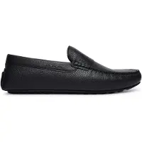 BOSS para homem. 50568700 Mocassins de couro Noel preto (46), Plano, Nenhum, Casual, Clássico
