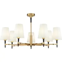 Maytoni Lustre Zaragoza de 7 luzes com abajur em tecido