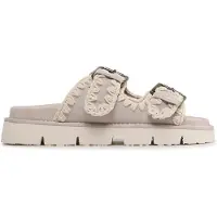 Mou para mulher. MU.SW461005A Bio sandálias duas fivelas taupe (36), 1 a 3cm, Casual