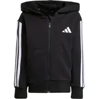 Adidas Casaco de treino em moletão 'ESSENTIALS FULL ZIP' preto / branco