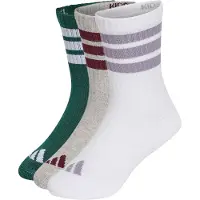 Adidas Embalagem com 3 pares de Meias de Cano Médio Amortecidas 3 Riscas para crianças