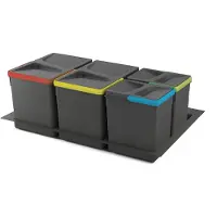 Emuca Conjunto De Recipientes Com Base Reciclável Para Gaveta De Cozinha