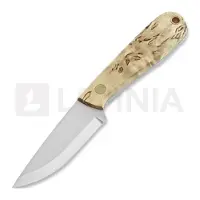 Brisa Faca de pescoço Necker 70 Scandi, curly birch, leather