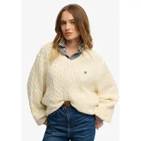 Superdry Suéter Com Decote Em V Oversized Cable