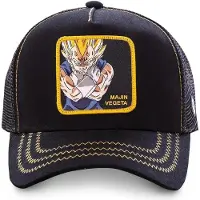 Capslab Boné 'Gorra negra majin vegeta bordado frente visera curva' preto