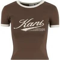 Karl kani Camisa 'Varsity' bege claro / chocolate