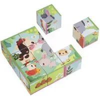 Janod Quebra-cabeças De Blocos De Cartão Com Tema De Animais De Quinta Farm 9