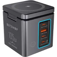 BlitzWolf Carregador De Parede Usb-a E Usb-c Bw-i113 Gan 105w