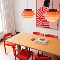 Aldex Candeeiro suspenso Filo, vermelho, Ø 28 cm, vidro