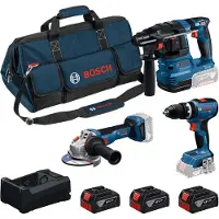Bosch Kit De Ferramentas Elétricas Gsb18v-65+gbh18v-22+gws18v-11+3x5.0ah