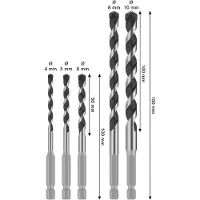 Bosch Conjunto De Brocas Pro Hex-5 Drill Bit Set 4x100 5x100 6x100 8x150 10x150 Mm 5 Unidades