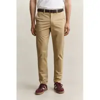 Gant para homem. 1501000 Calças chinos slim fit bege (34/36), Marrom, Casual, Algodão, Clássico
