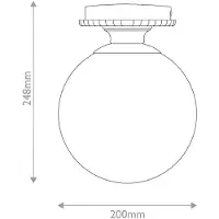 ELSTEAD Candeeiro de teto Otis, dourado/opala, Ø 20 cm, vidro, IP44, E27