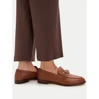 Ralph Lauren para mulher. 802P02121002 Mocassins Tasha de couro castanho (37.5), Marrom, Plano, 1 a 3cm, Nenhum, Casual, Clássico
