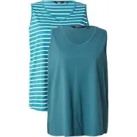 Ulla Popken Top verde / esmeralda / branco