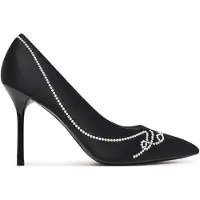 Karl Lagerfeld Sapatos de salto ' SARABANDE SIGNIA ' preto / branco pérola