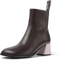 Camper para mulher. K400798-011 Botins de pele Kora castanho (38), Couro, Marrom, 5 a 8cm, Nenhum, Casual
