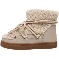 INUIKII para mulher. 1001.003.0282 Botas de Pele Curly beige (38), Couro, Bege, Plano, Cordão, Casual