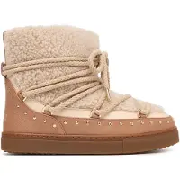 INUIKII para mulher. 1001.003.0072 Botas de Pele Curly Rock beige (37), Couro, Bege, Plano, Cordão, Casual
