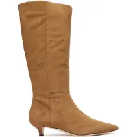Ralph Lauren para mulher. 802P15726003 Botas altas Francesca de camurça de ovelha bege (39), Couro, 1 a 3cm, Nenhum, Casual