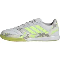 Adidas Sapatilha de desporto 'Top Sala Competition II' cinzento claro / cáqui / verde néon / branco