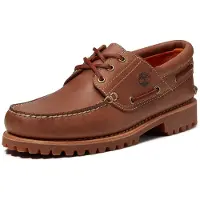 Timberland para homem. TB0A2PDQAMX1 Sapatos náuticos de pele Authentic castanhos (41.5 W), Couro, Marrom, Plano, Cordão, Casual, Clássico