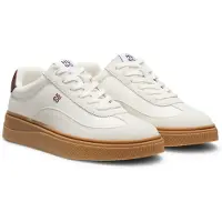 HUGO Sapatilhas baixas 'Lyzz' estuque / vermelho vinho / offwhite