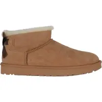 Ugg para mulher. 1185491 Botins de Pele Ultra Mini Bailey Bow castanho (38), Couro, Marrom, Plano, Nenhum, Casual, Homewear
