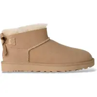 Ugg para mulher. 1185491 Botins de Pele Ultra Mini Bailey Bow bege (36), Couro, Plano, Nenhum, Casual, Homewear