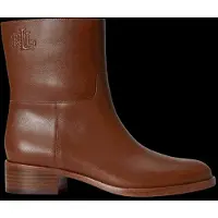 Ralph Lauren para mulher. 802P15708002 Botins Kyle em couro de bezerro castanho (41), Bege, 3 a 5cm, Nenhum, Casual