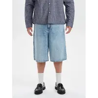 Dxnmxrk Calças de ganga 'DXHarri Blue Wide Fit Denim Shorts' azul ganga