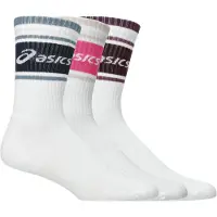 Asics unisex. 3033C295 Pack 3 Meias Logo Crew branco (S), Homewear, Esportivo, Algodão