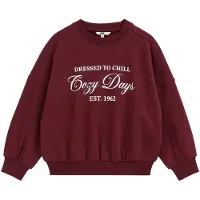 We fashion Sweatshirt vermelho vinho / branco