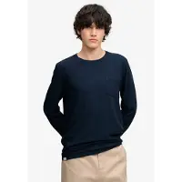 Superdry para homem. M6010964A Camiseta de manga comprida Cotton Linen Pocket azul-marinho (S), Casual, Algodão