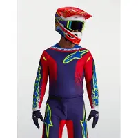 Alpinestars Fluid Drag Homem MX Jersey Azul/Vermelho XL homens