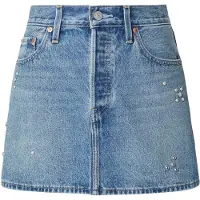 Levi's Saia 'Icon Skirt' azul ganga / prata