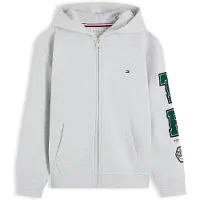 Tommy Hilfiger Casaco em moletão cinzento claro / verde escuro