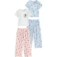 Next Pijama azul claro / castanho / cor-de-rosa / branco