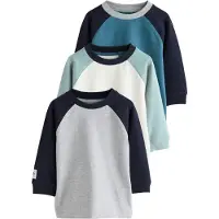 Next Camisola azul / cinzento claro / menta / branco