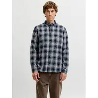 Jack & Jones Camisa 'JPRBluharvey' azul escuro / cinzento claro