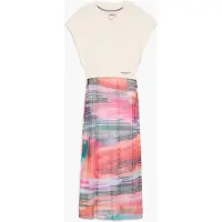 Desigual Vestido azul pastel / cinzento escuro / rosa claro / vermelho florescente
